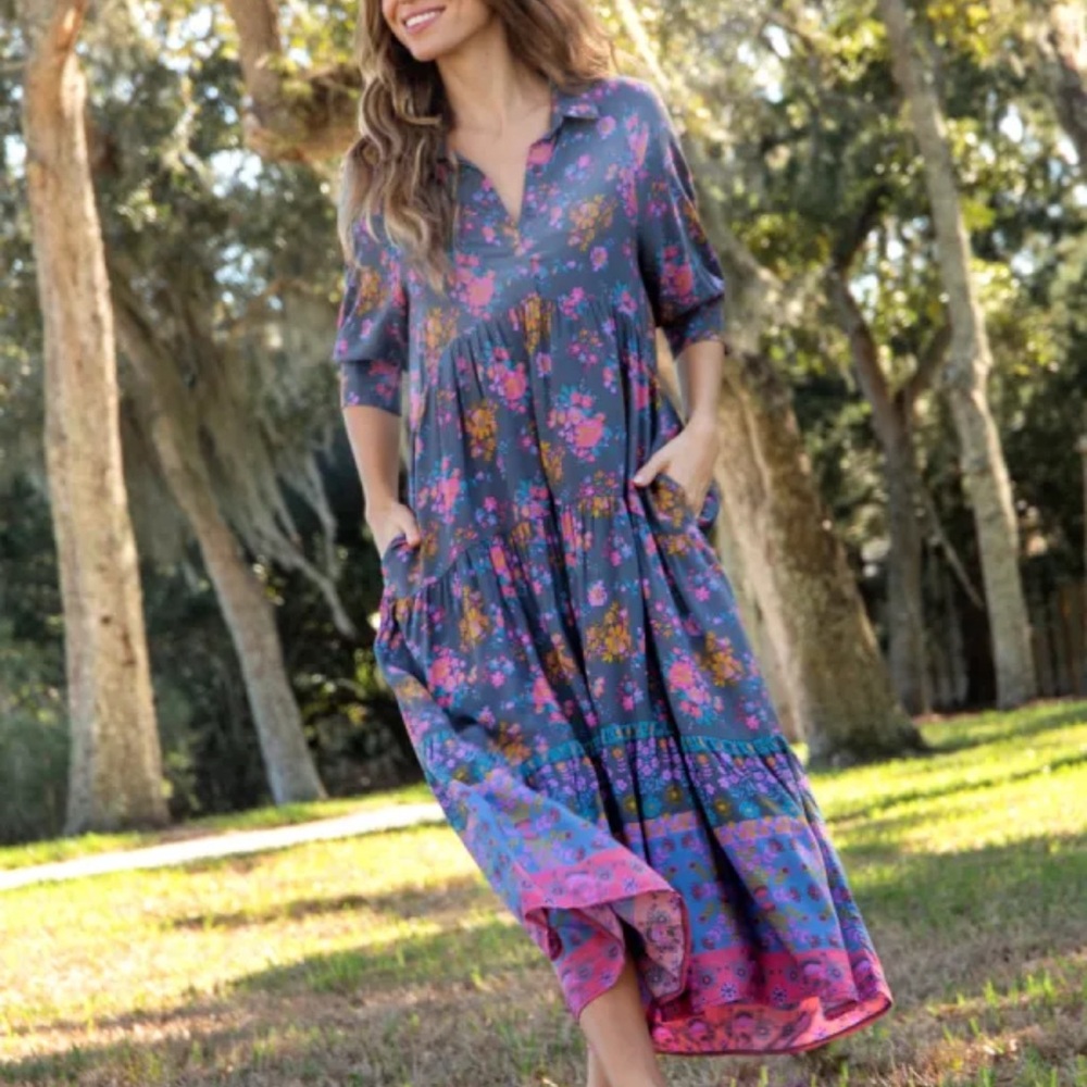 Natural Life, Rebecca, Floral Midi Dress, XL